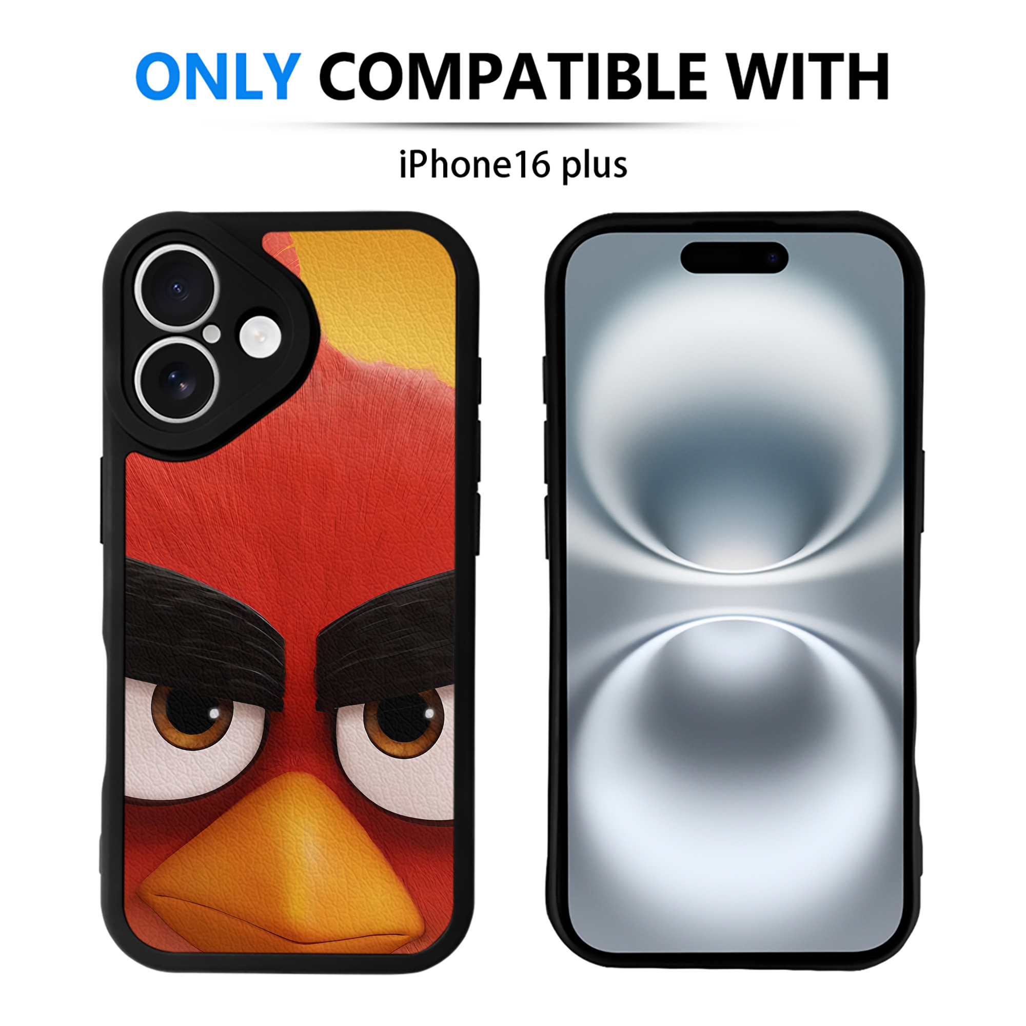 （画像用） Angry Birds アングリーバード 【iPhone 16シリーズ対応】シリコンスマホケース（レザー調） 材質：シリコン